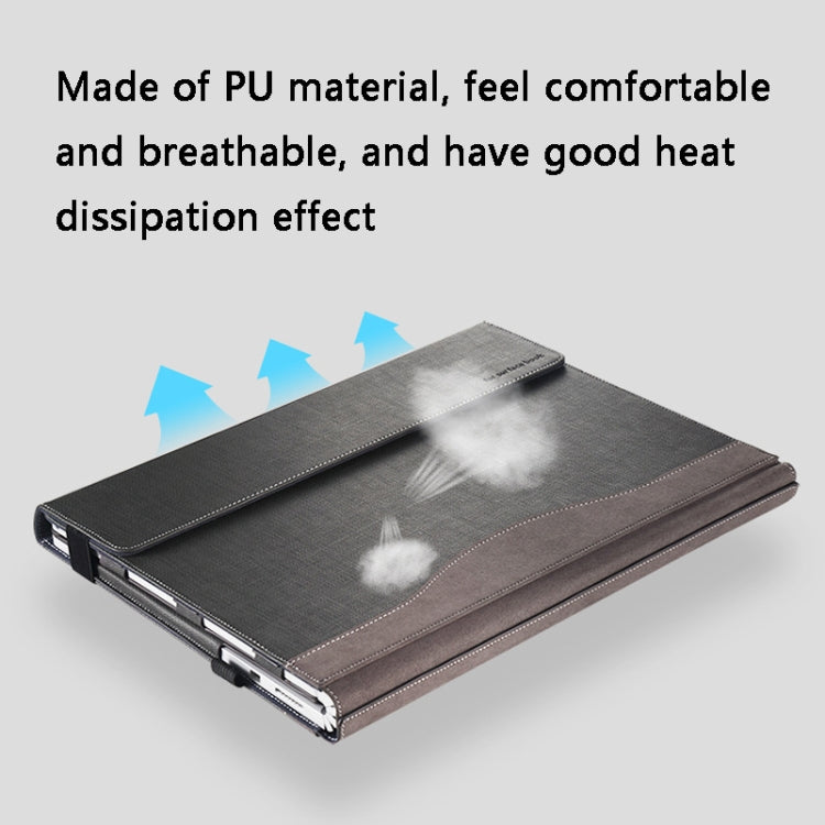 Skanto | PU lær laptop beskyttelsesdeksel for Microsoft Surface Book 2 13,5 tommer (Gentleman Grey)