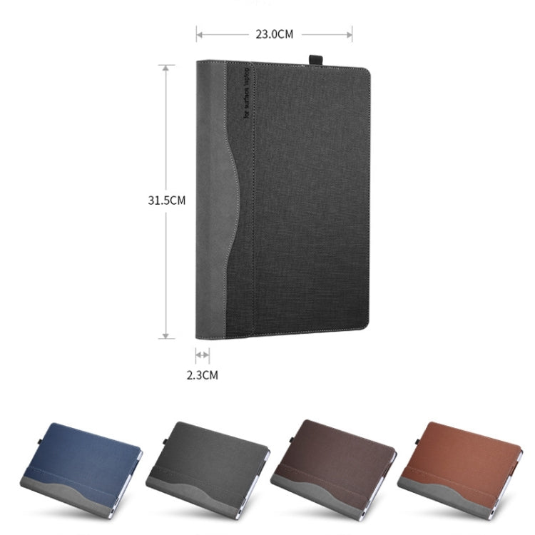 Skanto | 13,5 tommers multifunksjonell PU-læremappe for Microsoft Surface Laptop 1/2/3/4 (Blå)