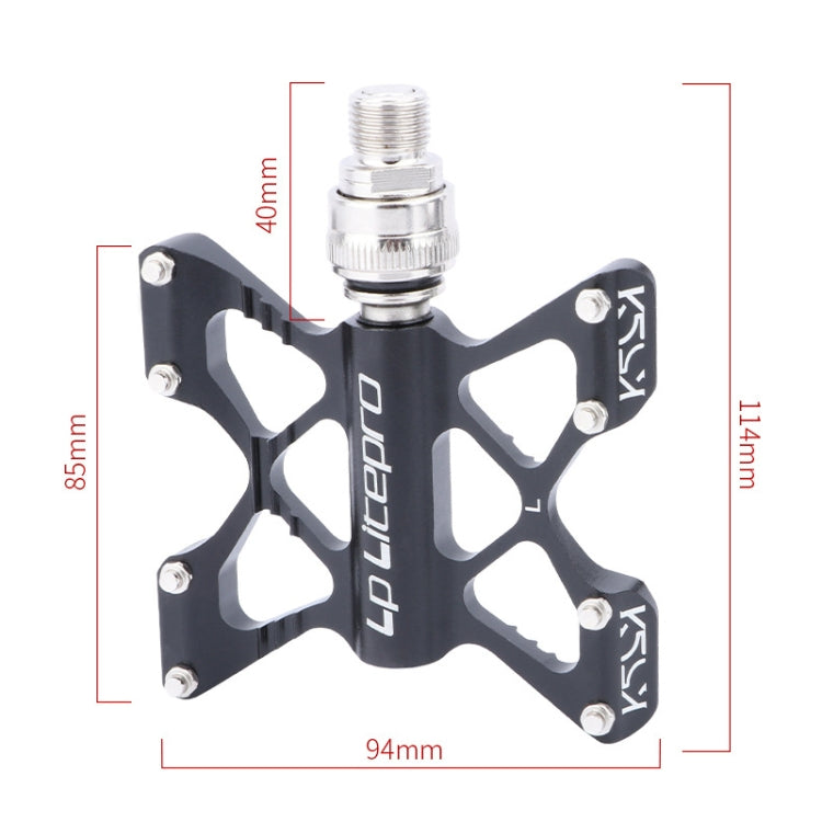 Skanto | LP LitePro K5 Sammenleggbar Sykkel Aluminiumlegering Lager Pedaler (Svart)