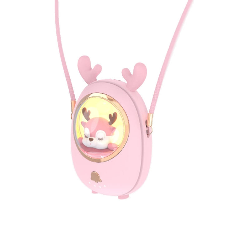 Star Pet Henge Nakke Vifte USB Håndholdt Stille Luminous Vifte (Rosa) | Skanto