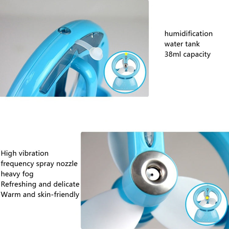 Mini USB Oppladbar Spray Vifte Student Hybel Kontor Skrivebord Stille Vifte (Glanset Hvit) | Skanto