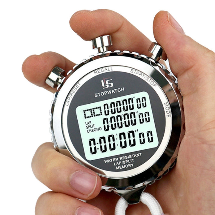 Skanto | YS Metall Stoppeklokke 3 Rader Visning Løpstrening Elektronisk Tidtakning, Stil: YS-5100 100 Minne