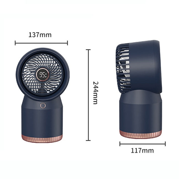 Spray Fuktet LED Digital Skjerm Kontor Hjem Vifte, Stil: 3600mAh Oppladbar(Hvit) | Skanto