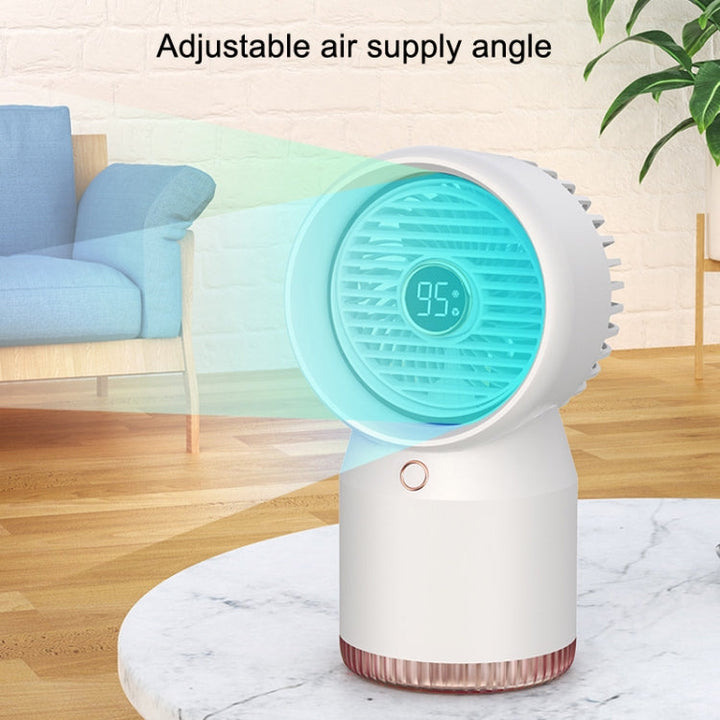 Spray Fuktet LED Digital Skjerm Kontor Hjem Vifte, Stil: 3600mAh Oppladbar(Hvit) | Skanto