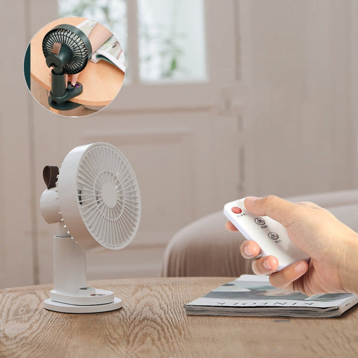 Smart Remote Control Usb Charging Shaking Head Desktop Fan Stroller Clip Fan(Green) | Skanto