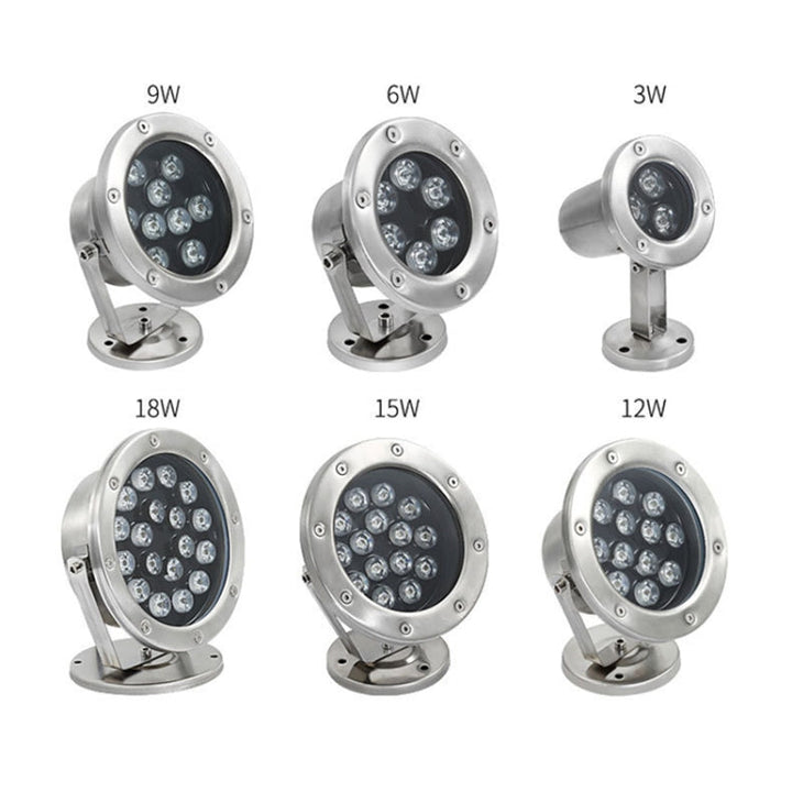 Skanto | LED Undervannslys Svømmebasseng Fiskedam Fontene Vanntett Landskapslys 9W (Warm White)