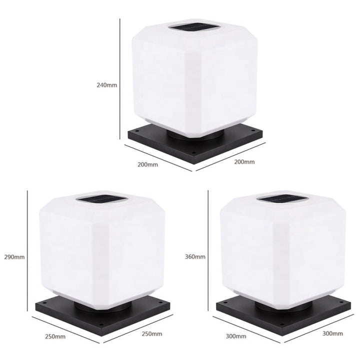Skanto | 003 Solar Square Utendørs Postbelysning LED Vanntett Vegglamper, Størrelse: 30cm (Varmt Lys)