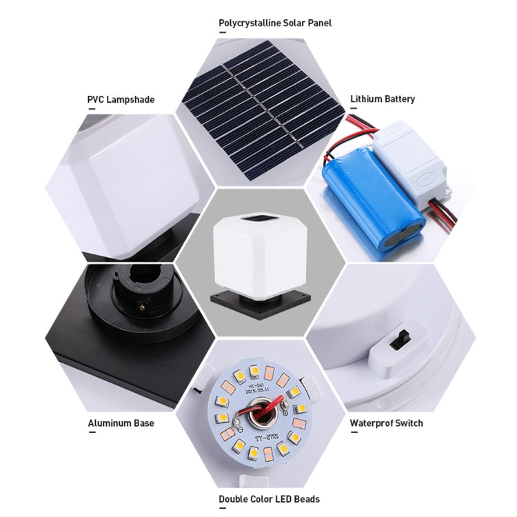 Skanto | 003 Solar Square Utendørs Postbelysning LED Vanntett Vegglamper, Størrelse: 30cm (Varmt Lys)