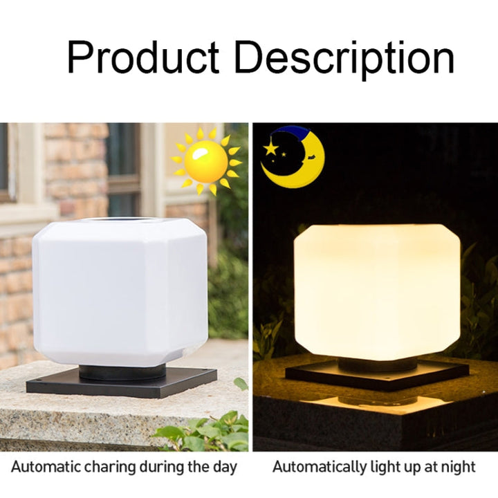 Skanto | 003 Solar Square Utendørs Postbelysning LED Vanntett Vegglamper, Størrelse: 30cm (Varmt Lys)