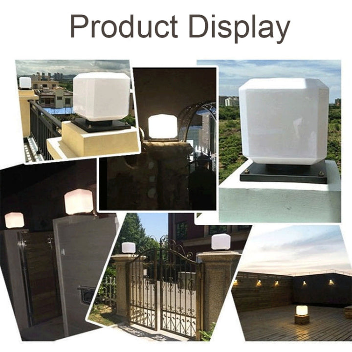 Skanto | 003 Solar Square Utendørs Postbelysning LED Vanntett Vegglamper, Størrelse: 30cm (Varmt Lys)