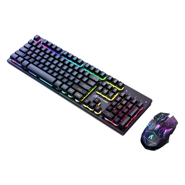 Skanto | Attack Shark T3RGB RGB Belyst Trådløst Tastatur og Mus Sett (Svart)