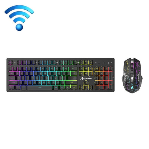 Skanto | Attack Shark T3RGB RGB Belyst Trådløst Tastatur og Mus Sett (Svart)