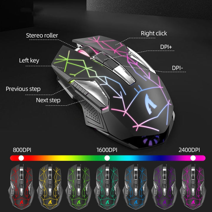 Skanto | Attack Shark T3RGB RGB Belyst Trådløst Tastatur og Mus Sett (Svart)