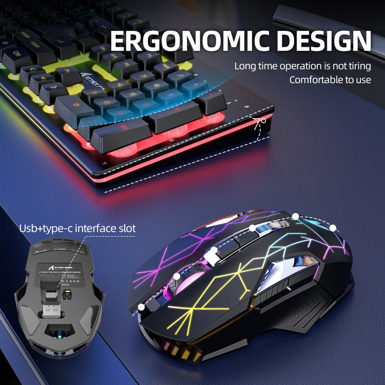 Skanto | Attack Shark T3RGB RGB Belyst Trådløst Tastatur og Mus Sett (Svart)