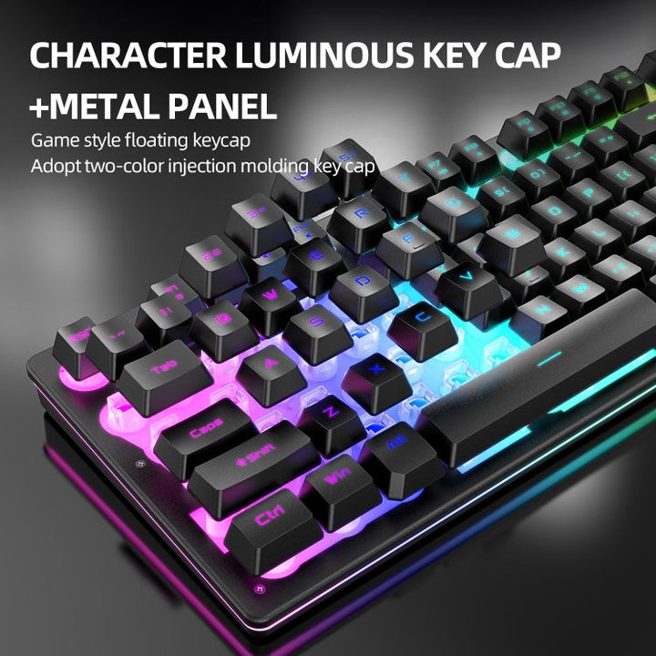 Skanto | Attack Shark T3RGB RGB Belyst Trådløst Tastatur og Mus Sett (Svart)