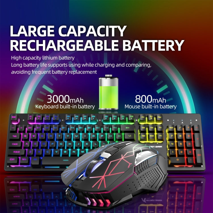 Skanto | Attack Shark T3RGB RGB Belyst Trådløst Tastatur og Mus Sett (Svart)