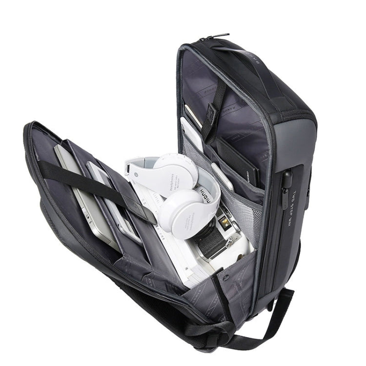 Skanto | BANGE BG-7216plus Tyverisikret Vanntett Reise Herre Ryggsekk 15.6 Tommers Laptop Bag (Grå)