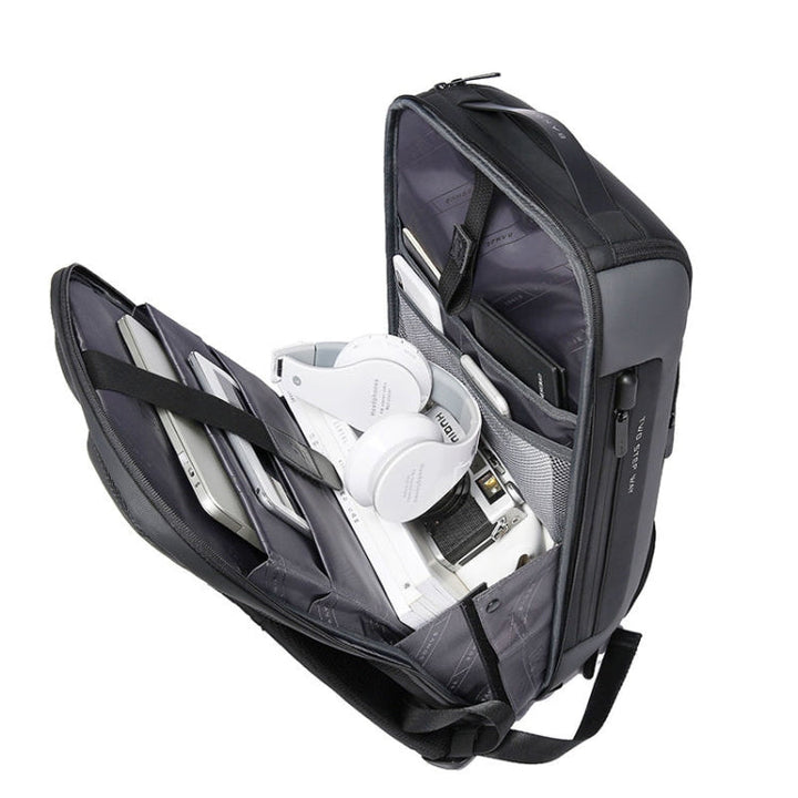 Skanto | BANGE BG-7216plus Tyverisikret Vanntett Reise Herre Ryggsekk 15.6 Tommers Laptop Bag (Grå)