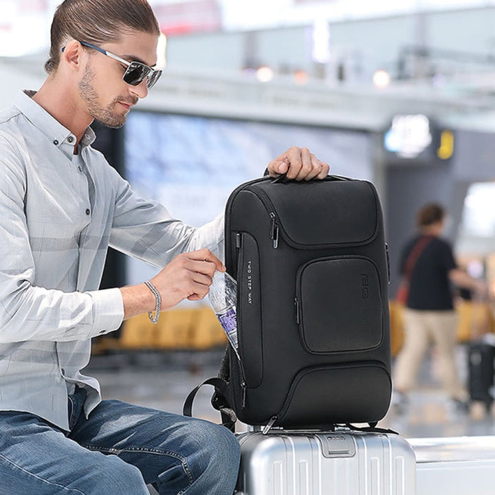 Skanto | BANGE BG-7216plus Tyveribeskyttelse Vanntett Reise Herre Ryggsekk 15,6 Tommer Laptop Bag (Svart)