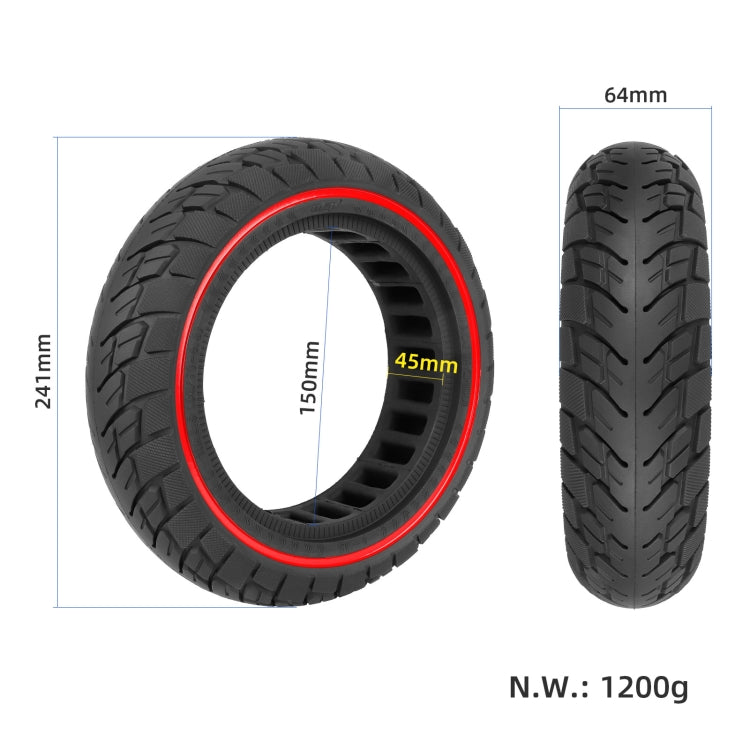 Skanto | For Ninebot Max G30 10 X 2.5 Tommer (60/70-6.5) Scooter Solid Gummi Dekk Rød Linje