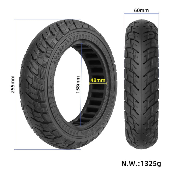 Skanto | For Ninebot Max G30 10 X 2.5 Tommer (60/70-6.5) Scooter Solid Gummidekk Svart