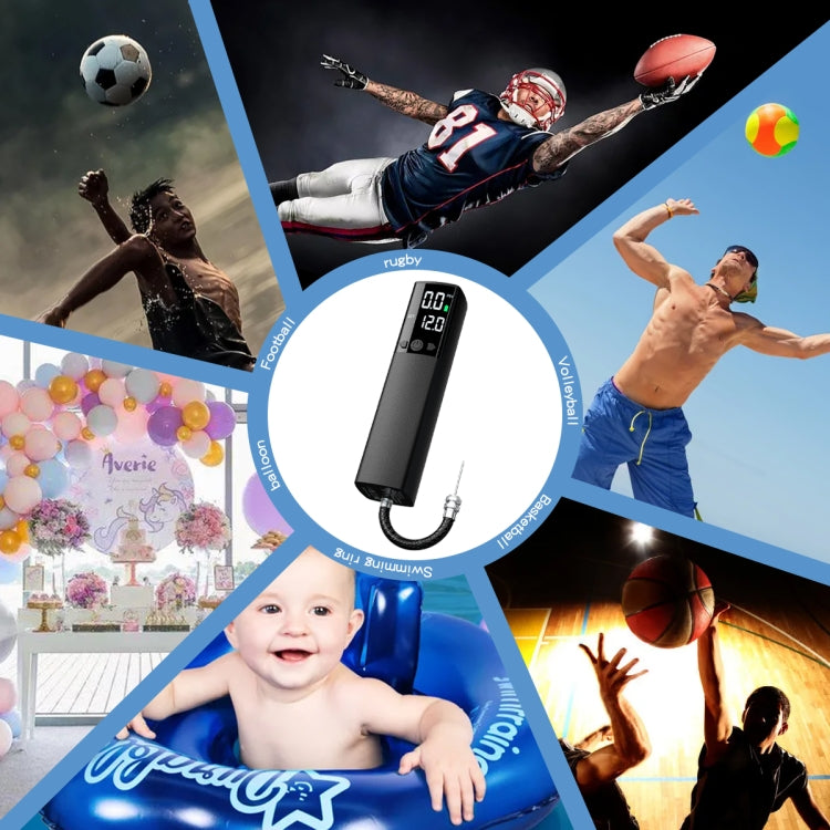 Skanto | AP-04 Trådløs Elektrisk Luftpumpe Med LCD Skjerm For Fotball Basketball (Svart)