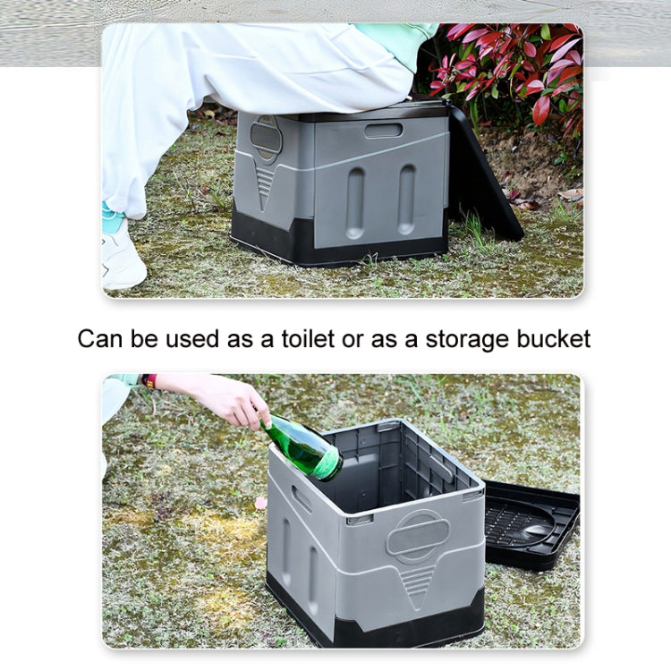 Skanto | Auto Folding Portable Toilet Outdoor Emergency Mobile Toilet (Mørk Grå)