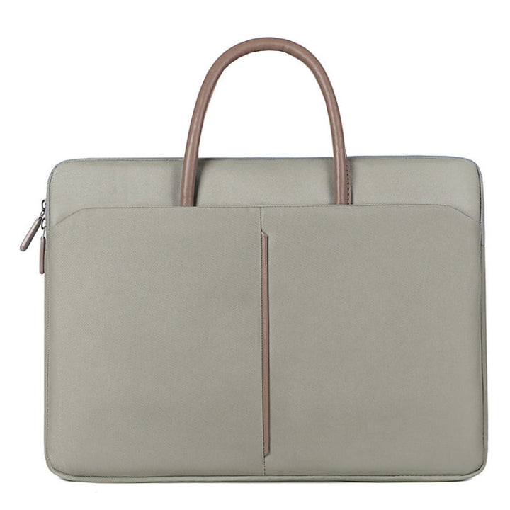 Skanto | 14 -14.6 Tommer Oxford Stoff Laptop Bag for Menn og Kvinner Dokumentveske med PU Håndtak (Grå Grønn)