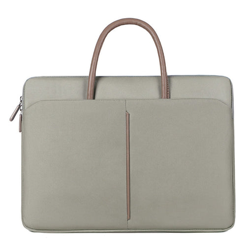 Skanto | 14 -14.6 Tommer Oxford Stoff Laptop Bag for Menn og Kvinner Dokumentveske med PU Håndtak (Grå Grønn)