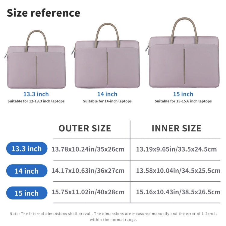 Skanto | 14 -14.6 Tommer Oxford Stoff Laptop Bag for Menn og Kvinner Dokumentveske med PU Håndtak (Grå Grønn)