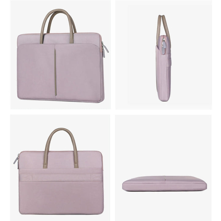 Skanto | 14 -14.6 Tommer Oxford Stoff Laptop Bag for Menn og Kvinner Dokumentveske med PU Håndtak (Grå Grønn)