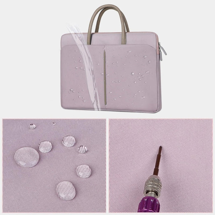 Skanto | 14 -14.6 Tommer Oxford Stoff Laptop Bag for Menn og Kvinner Dokumentveske med PU Håndtak (Grå Grønn)