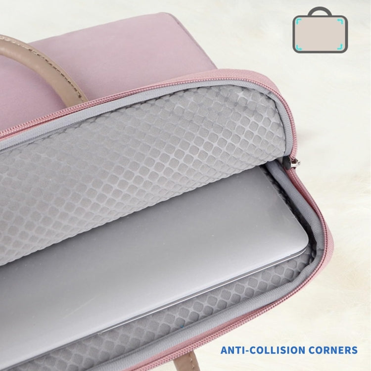 Skanto | 14 -14.6 Tommer Oxford Stoff Laptop Bag for Menn og Kvinner Dokumentveske med PU Håndtak (Grå Grønn)