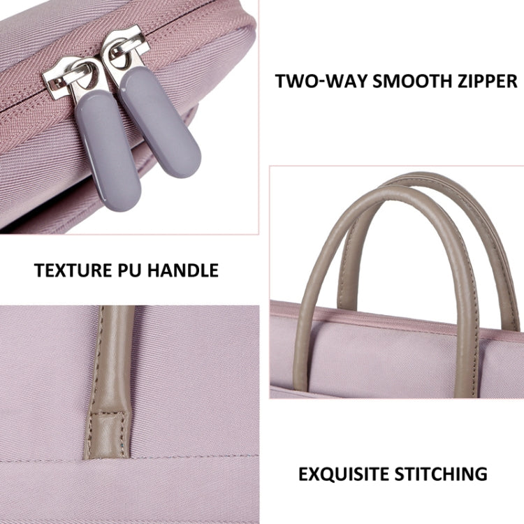 Skanto | 14 -14.6 Tommer Oxford Stoff Laptop Bag for Menn og Kvinner Dokumentveske med PU Håndtak (Grå Grønn)