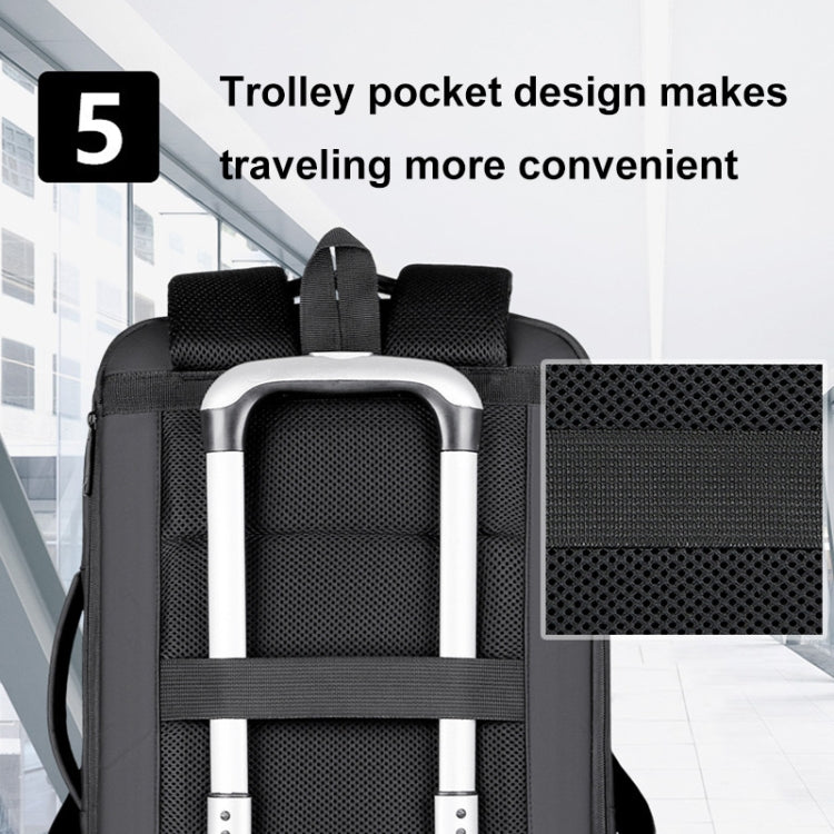 Skanto | Utvidbar vanntett laptopryggsekk for jobb med USB-port (Svart)