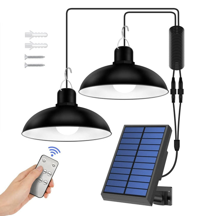 Skanto | IP65 Vanntett Utendørs Solenergi LED Lyspære Kronelys Innendørs Lys, Spesifikasjon: Enkel Hvit Lys med Fjernkontroll