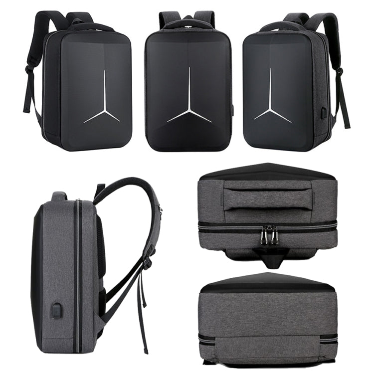 Skanto | 15 Tommers Multifunksjonell Vanntett Forretningssport Laptop Ryggsekk med USB-port (Svart)