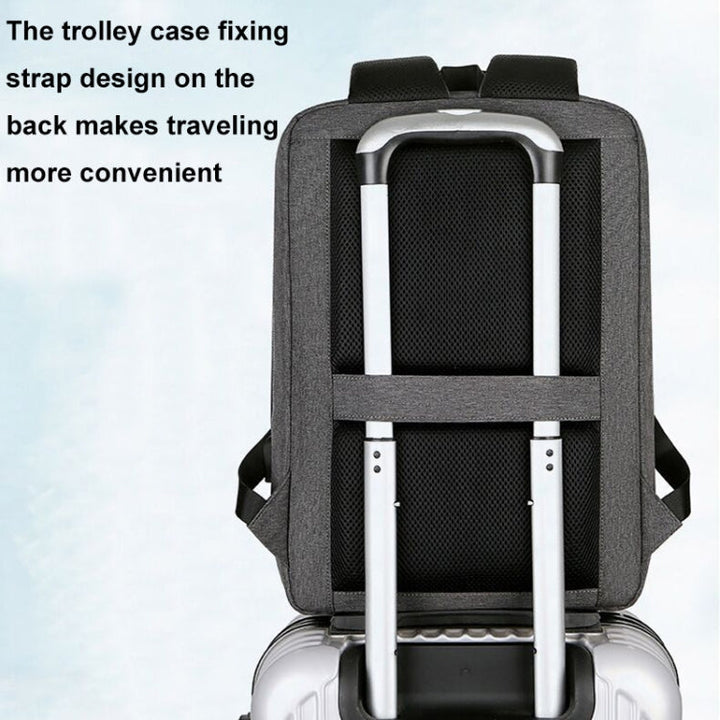 Skanto | 15 Tommers Multifunksjonell Vanntett Forretningssport Laptop Ryggsekk med USB-port (Svart)