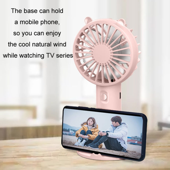 Mini USB Håndholdt Vifte Oppladbar Bærbar Skrivebord Telefonholder (Rosa) | Skanto