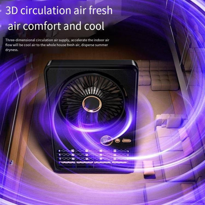 2-i-1 Husholdnings Elektrisk Vifte Myggdreper Lampe LED Digital Bordvifte, Farge: Plug-in Svart | Skanto