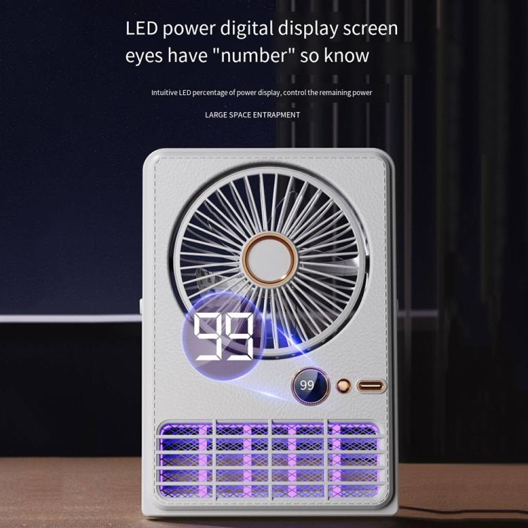 2-i-1 Husholdnings Elektrisk Vifte Myggdreper Lampe LED Digital Bordvifte, Farge: Plug-in Svart | Skanto