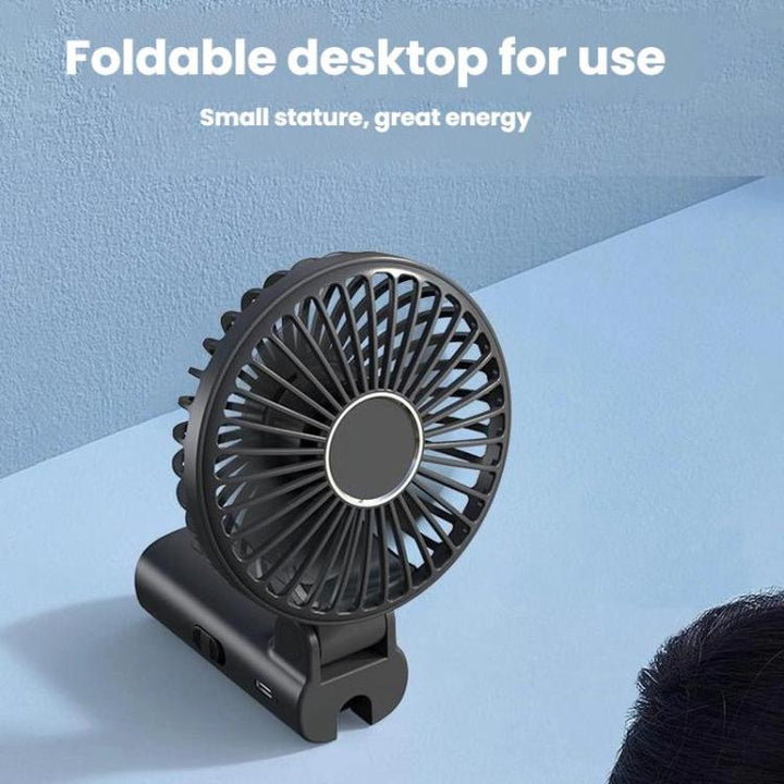 Folding Hanging Umbrella Fan USB Håndholdt Bærbar Parasol Klippvifte Kompakt Skrivebordsvifte (Rosa) | Skanto