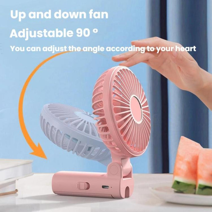 Folding Hanging Umbrella Fan USB Handheld Portable Umbrella Clip Fan Compact Desktop Fan(Black) | Skanto