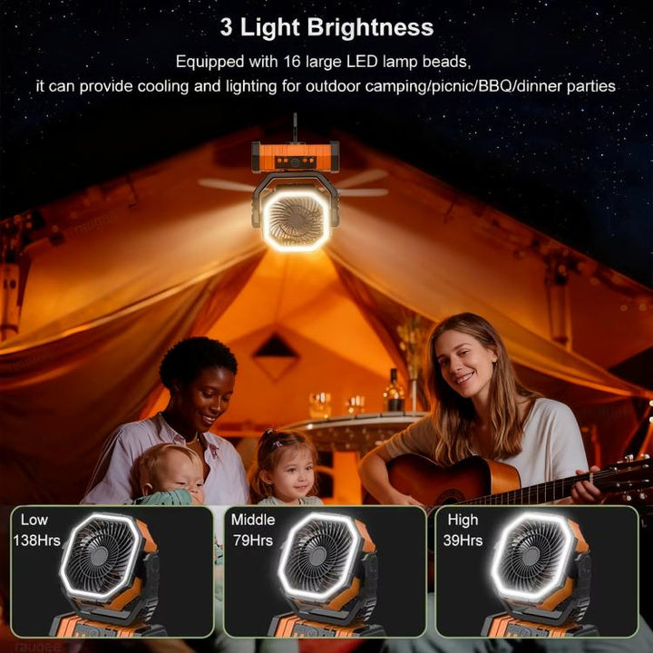 Fjernkontroll USB Oksilerende Vifte Bærbar Lys For Camping(Green) | Skanto
