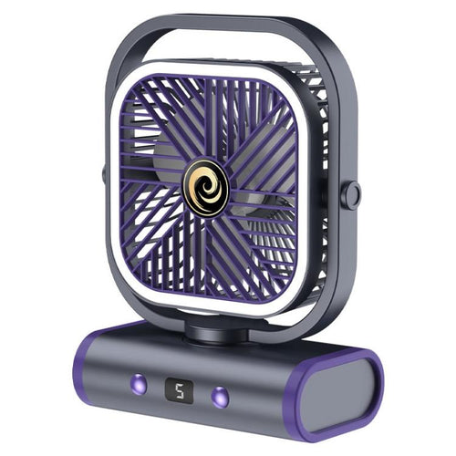 Desktop Mini Office Silent USB Veggmontert Vifte, Farge: Grå Oppladbar 1200mAh | Skanto