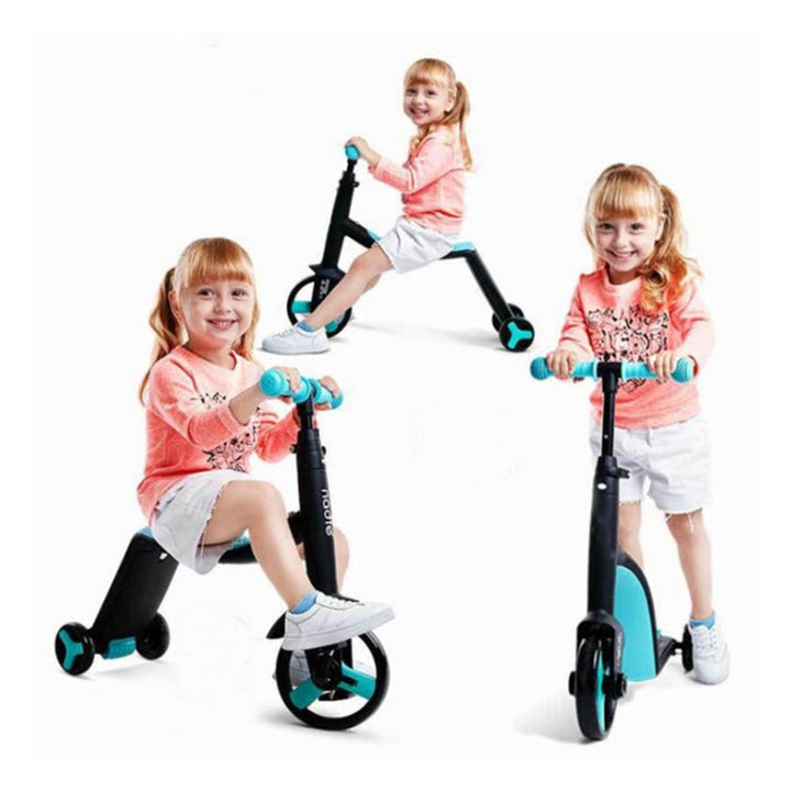 Skanto | nadle Sammenleggbar Trehjuls Tre-modus Balansesykkel Barn Scooter (Blå)