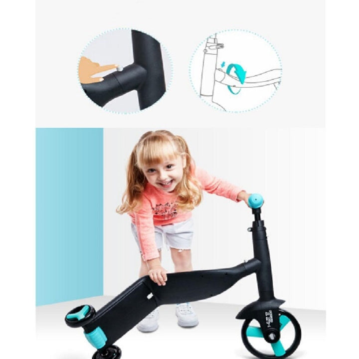 Skanto | nadle Sammenleggbar Trehjuls Tre-modus Balansesykkel Barn Scooter (Blå)
