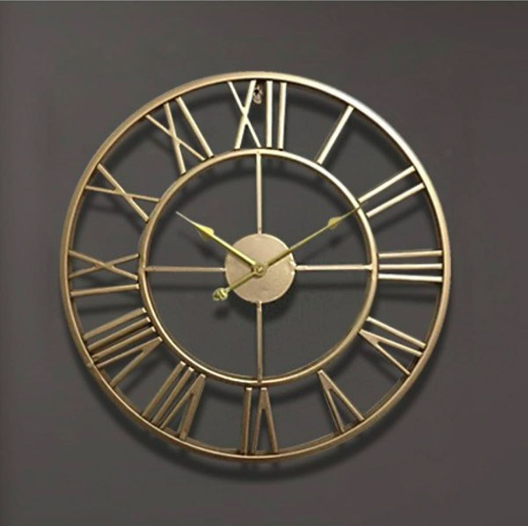 Skelett-Wanduhr aus Schmiedeeisen mit geräuschlosem Uhrwerk
