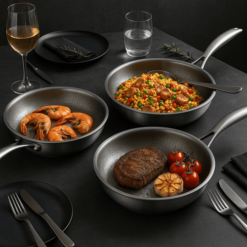 Skanto | PREMIUM PAN - Høy kvalitet titan panne uten belegg for alle koketopper
