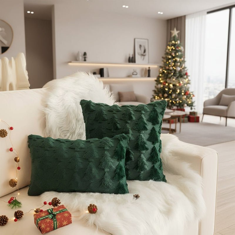 Skanto | Cozy Plush Christmas Tree Pillowcase laget av ultra-mykt stoff